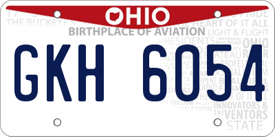 OH license plate GKH6054