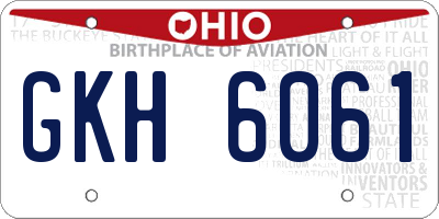 OH license plate GKH6061