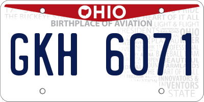 OH license plate GKH6071