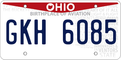 OH license plate GKH6085