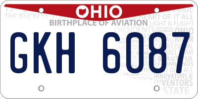 OH license plate GKH6087