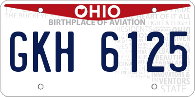 OH license plate GKH6125