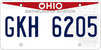 OH license plate GKH6205