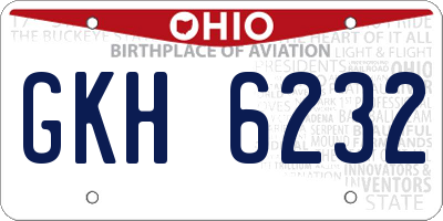 OH license plate GKH6232