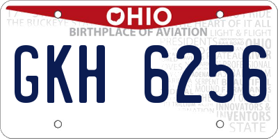 OH license plate GKH6256