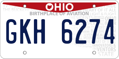 OH license plate GKH6274