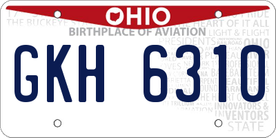 OH license plate GKH6310