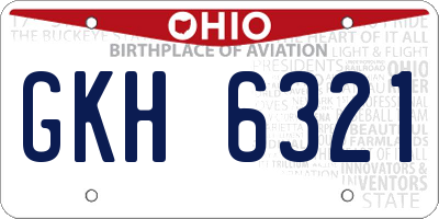 OH license plate GKH6321