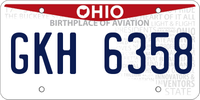 OH license plate GKH6358