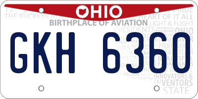 OH license plate GKH6360