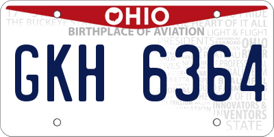 OH license plate GKH6364