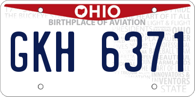 OH license plate GKH6371