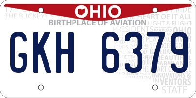 OH license plate GKH6379
