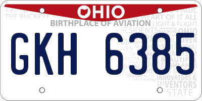 OH license plate GKH6385