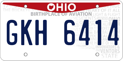 OH license plate GKH6414