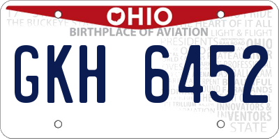 OH license plate GKH6452