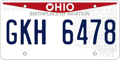 OH license plate GKH6478