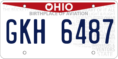 OH license plate GKH6487