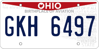 OH license plate GKH6497