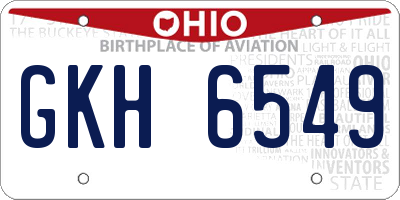 OH license plate GKH6549