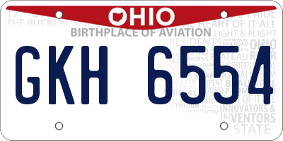 OH license plate GKH6554