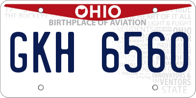 OH license plate GKH6560