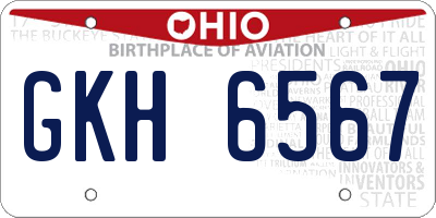 OH license plate GKH6567