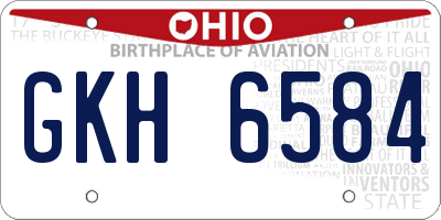 OH license plate GKH6584