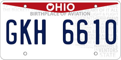 OH license plate GKH6610