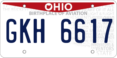 OH license plate GKH6617