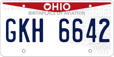 OH license plate GKH6642