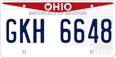 OH license plate GKH6648