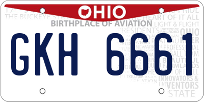 OH license plate GKH6661