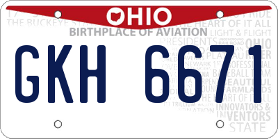 OH license plate GKH6671