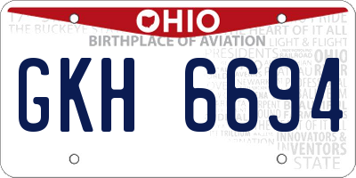 OH license plate GKH6694
