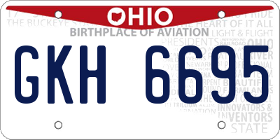 OH license plate GKH6695