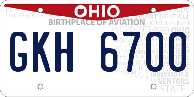 OH license plate GKH6700