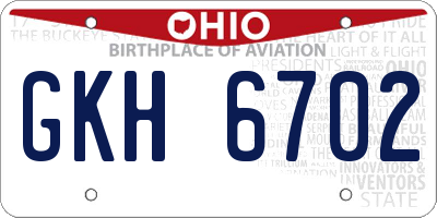 OH license plate GKH6702