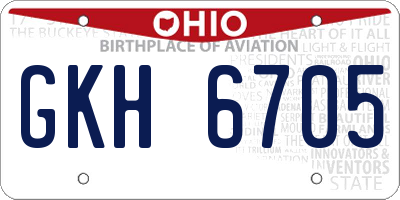 OH license plate GKH6705