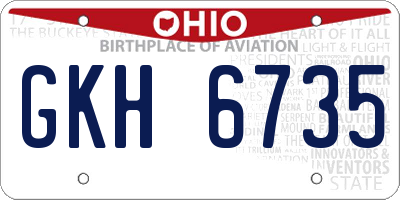 OH license plate GKH6735