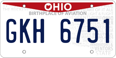 OH license plate GKH6751