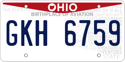 OH license plate GKH6759
