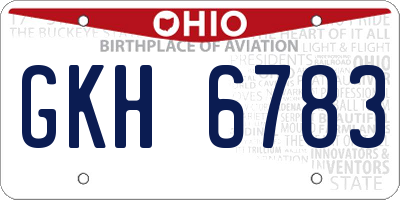 OH license plate GKH6783