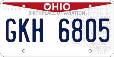OH license plate GKH6805