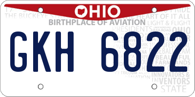 OH license plate GKH6822