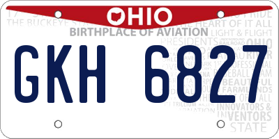 OH license plate GKH6827