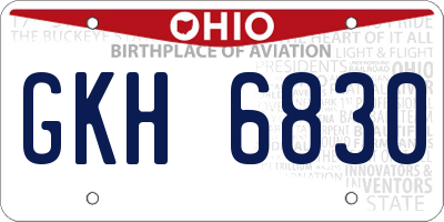 OH license plate GKH6830