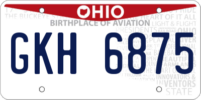 OH license plate GKH6875