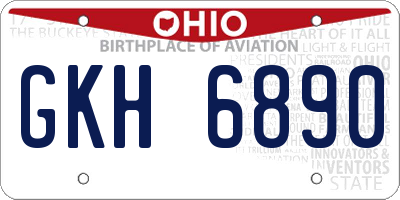 OH license plate GKH6890