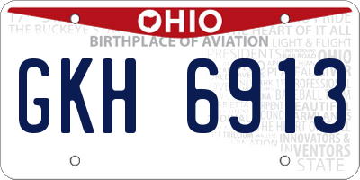 OH license plate GKH6913